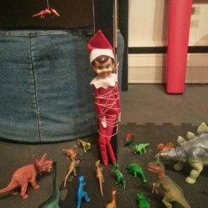 elf on the shelf with dinosaurs 