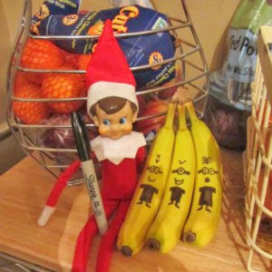 elf on the shelf with minion banana 