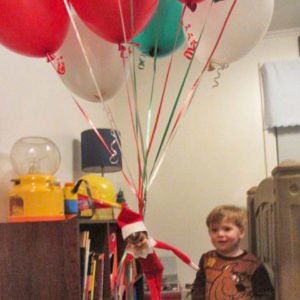 elf on the shelf flying balloons 