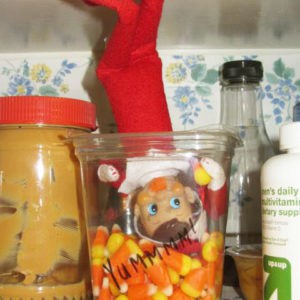 elf on the shelf with candy 