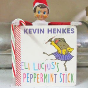 elf on the shelf with peppermint stick book 