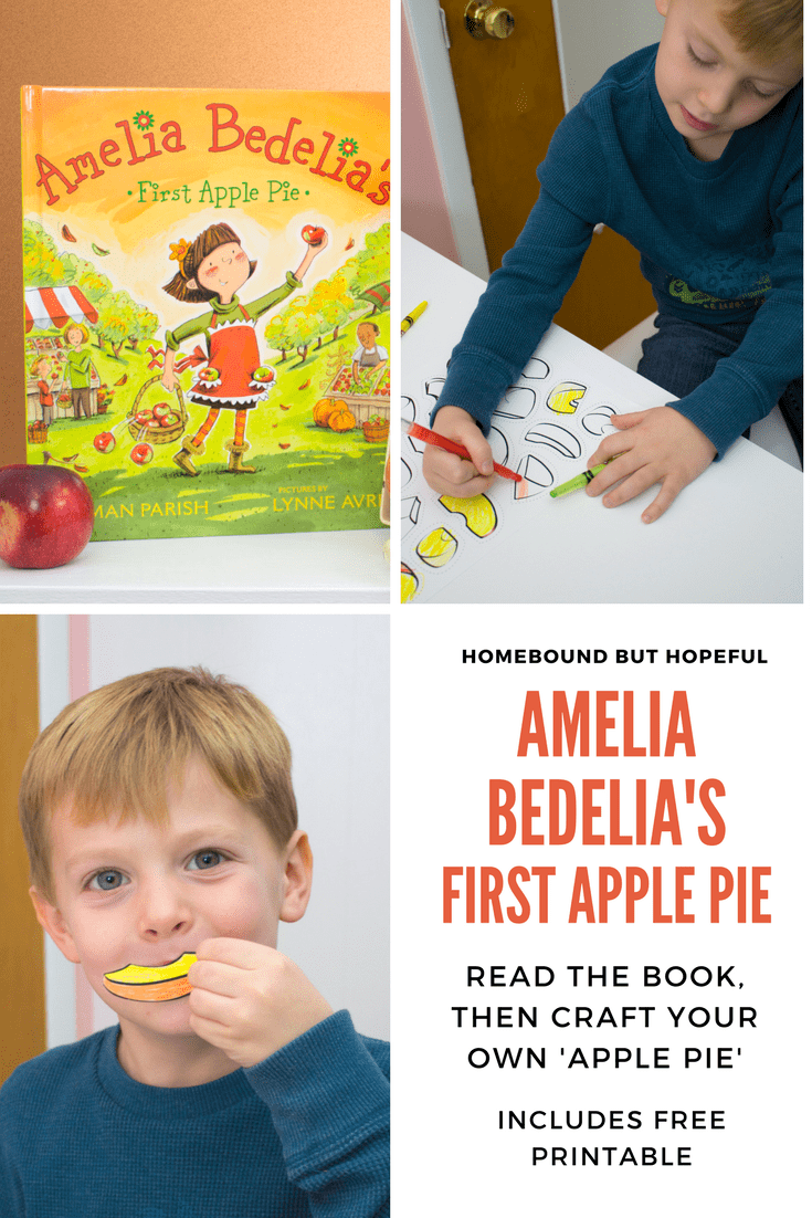 Amelia Bedelia's First Apple Pie is the perfect choice for a fall or Thanksgiving story time! Read the book, then use the free printable I created to craft your own paper pie. #kidlit #beyondthebook #ameliabedelia #applepie #storytime 