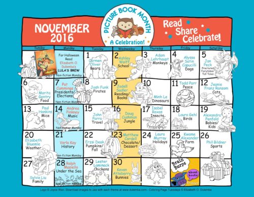 picture book month calendar 2016