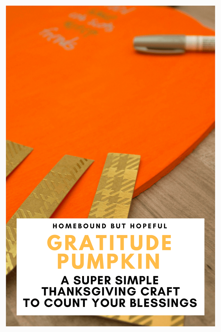 Help your family count your blessings with this simple Thanksgiving craft! Create a gratitude pumpkin to remember what you're thankful for for years to come! #Thanksgiving #Thanksgivingcraft #DIY #familycrafts #gratitude #countyourblessings #blessed