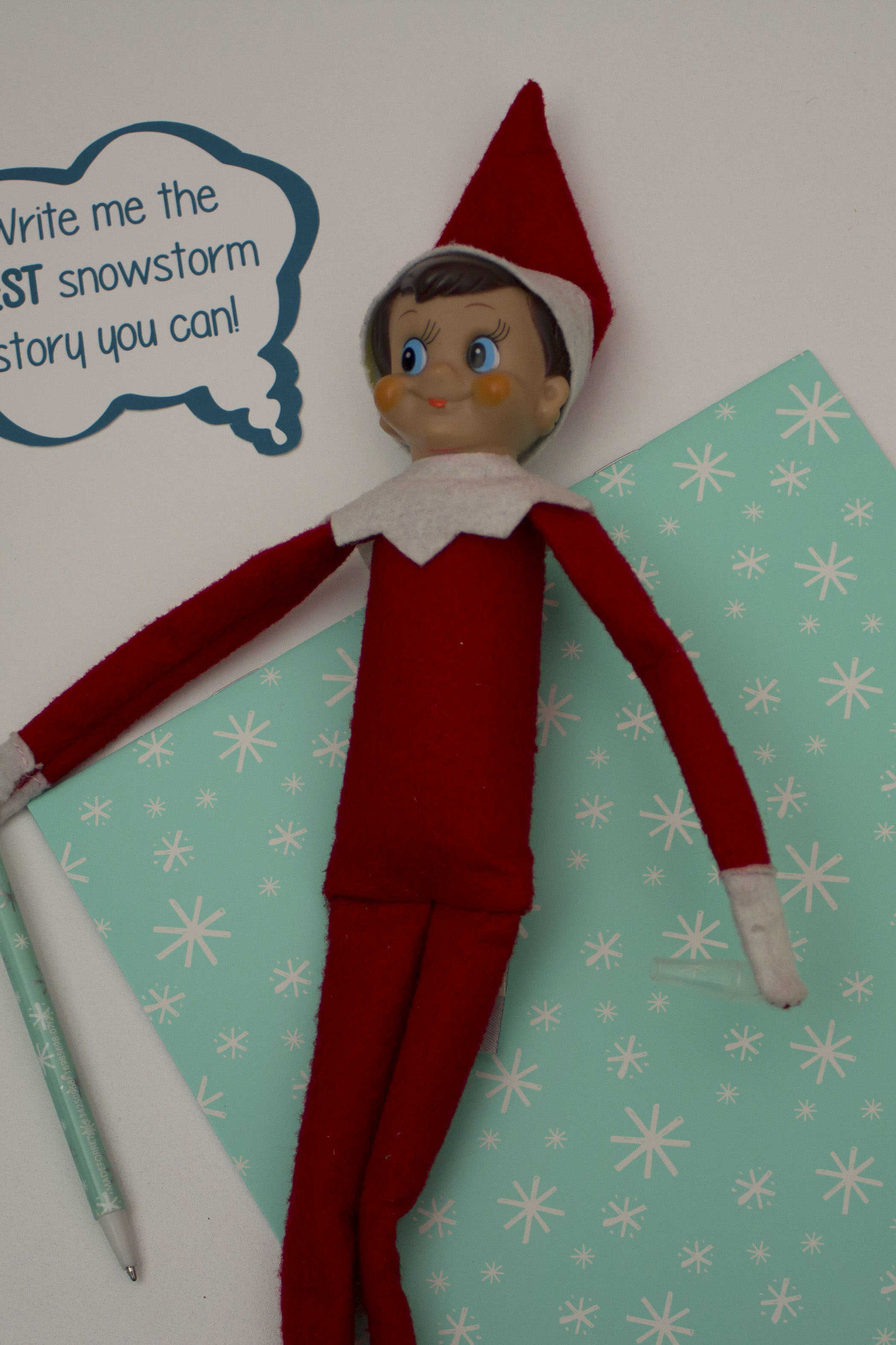 elf on the shelf with notebook