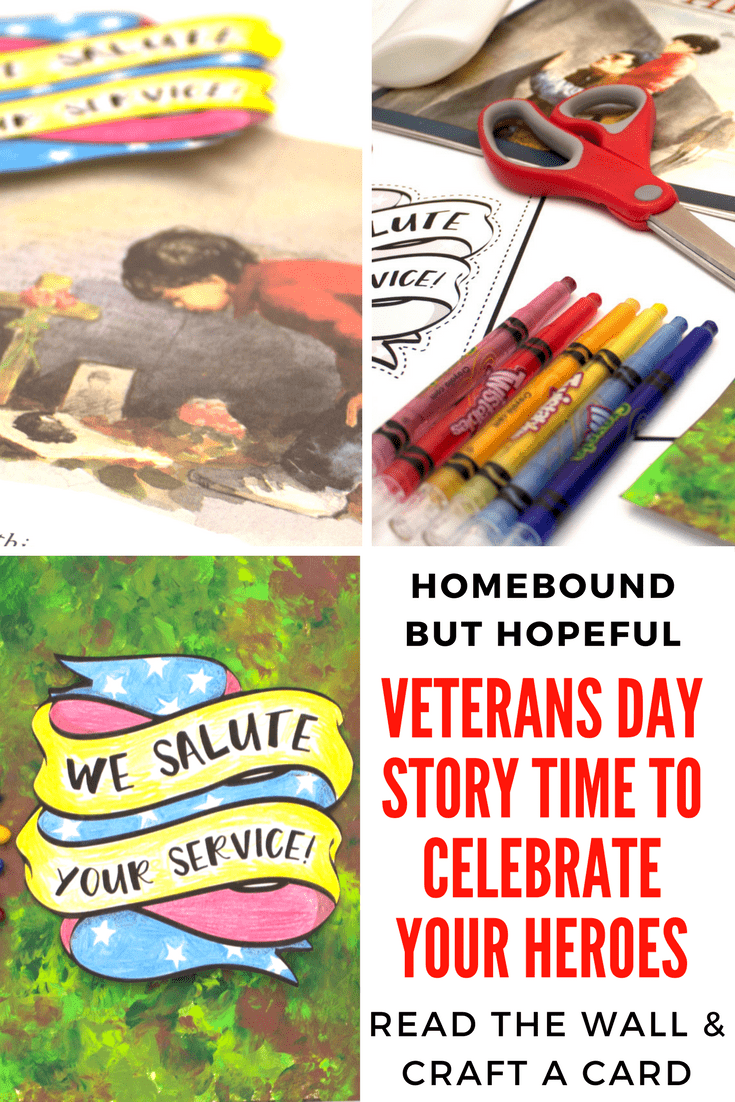 Celebrate your heroes with a special Veterans Day story time. Read The Wall with your family, and then use the free printable to craft a sweet card honoring a veteran in your life. #veteransday #storytime #beyondthebook #thewall #freeprintable #homeschool