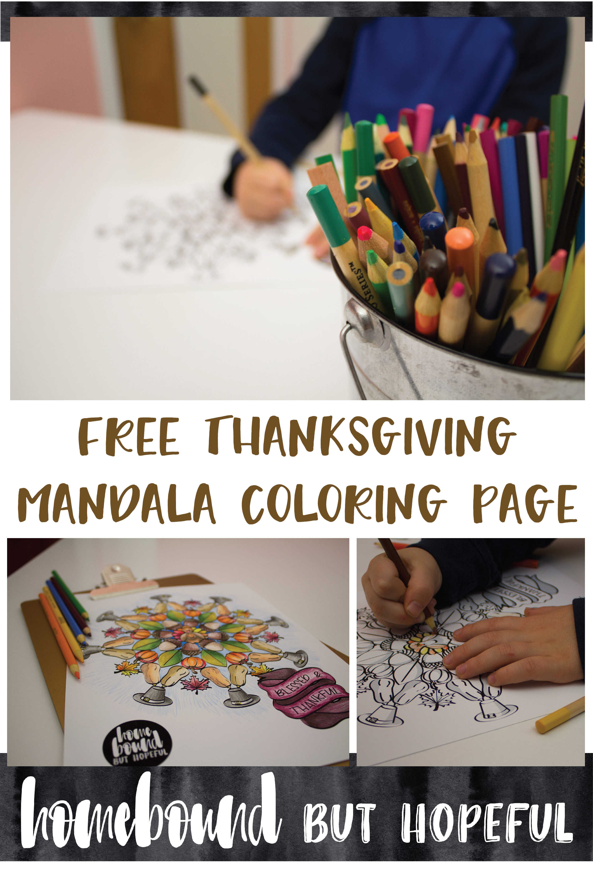 If you need a great way for all ages to de-stress this Thanksgiving, check out this free printable mandala. Intricate enough to keep adults engaged, but fun for kids to work on as well.