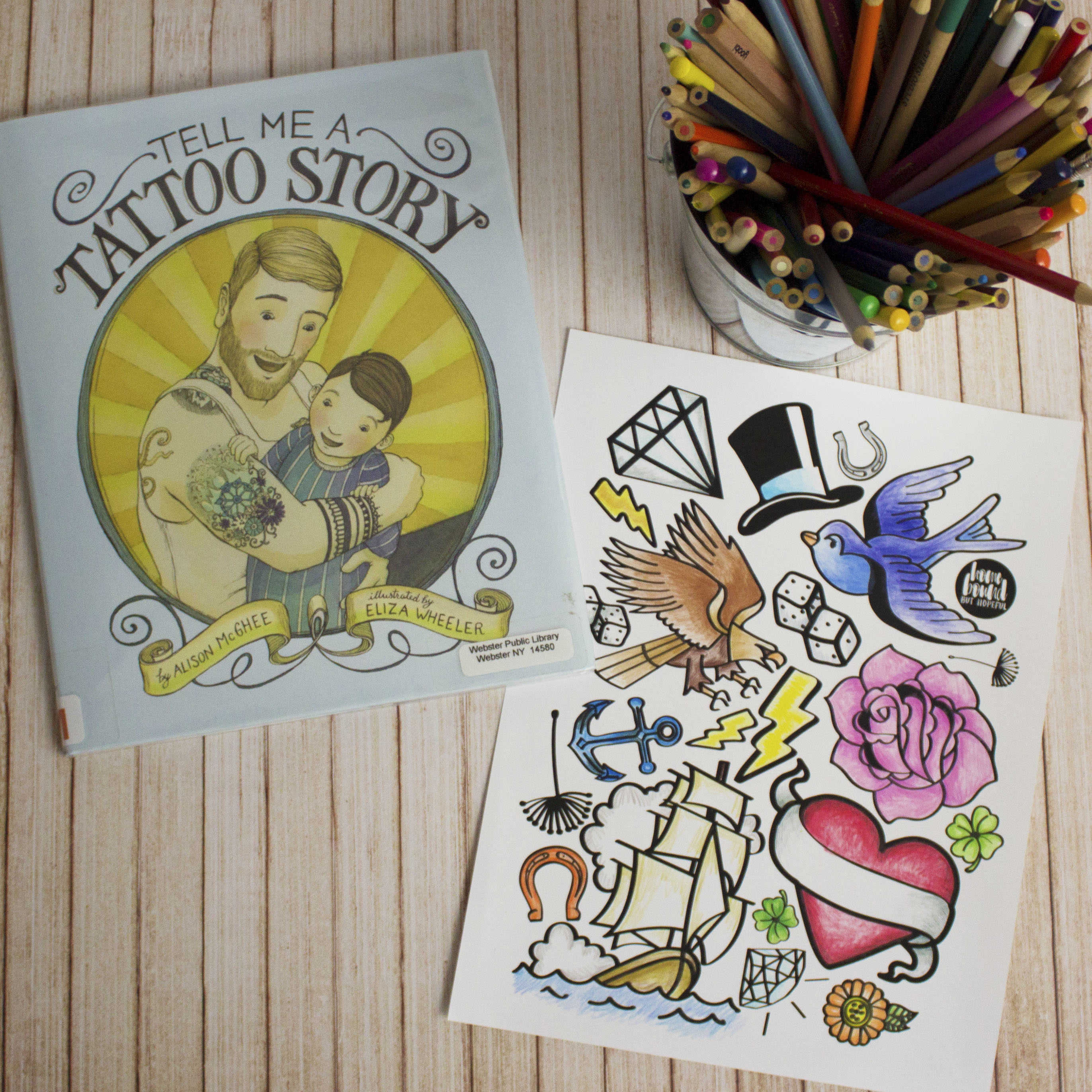 tattoo book and coloring printable 