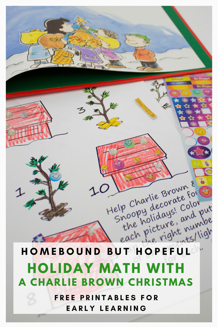 Make counting and math review fun and festive for kids with these printable activities inspired by A Charlie Brown Christmas! #acharliebrownchristmas #earlylearning #freeprintables #earlymath #beyondthebook #christmasstorytime