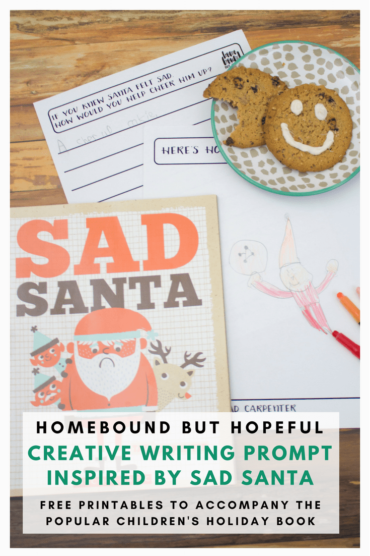 Sometimes even Santa Claus gets a little blue around the holidays. Let your kids engage in some creative writing and drawing inspired by Sad Santa. #SadSanta #TadCarpenter #creativewriting #creativedrawing #beyondthebook #storytime #picturebook #earlylearning