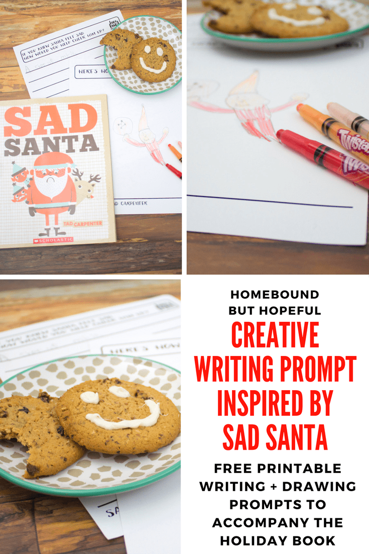 Sometimes even Santa Claus gets a little blue around the holidays. Let your kids engage in some creative writing and drawing inspired by Sad Santa. #SadSanta #TadCarpenter #creativewriting #creativedrawing #beyondthebook #storytime #picturebook #earlylearning