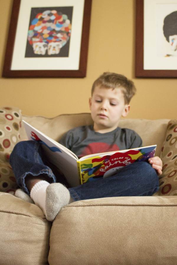 boy reading book