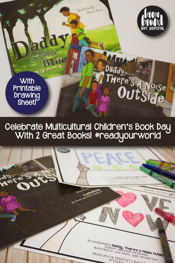 In celebration of Multicultural Children's Book Day, check out a review of 2 thought provoking books from Fathers Incorporated. Use the free printable drawing sheet to help keep the conversation going with your children. #readyourworld
