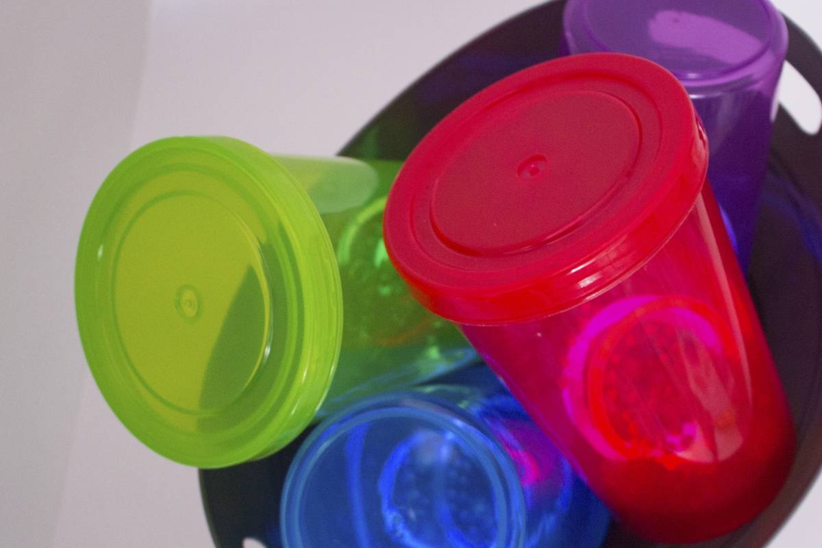 sensory toys in a bin 