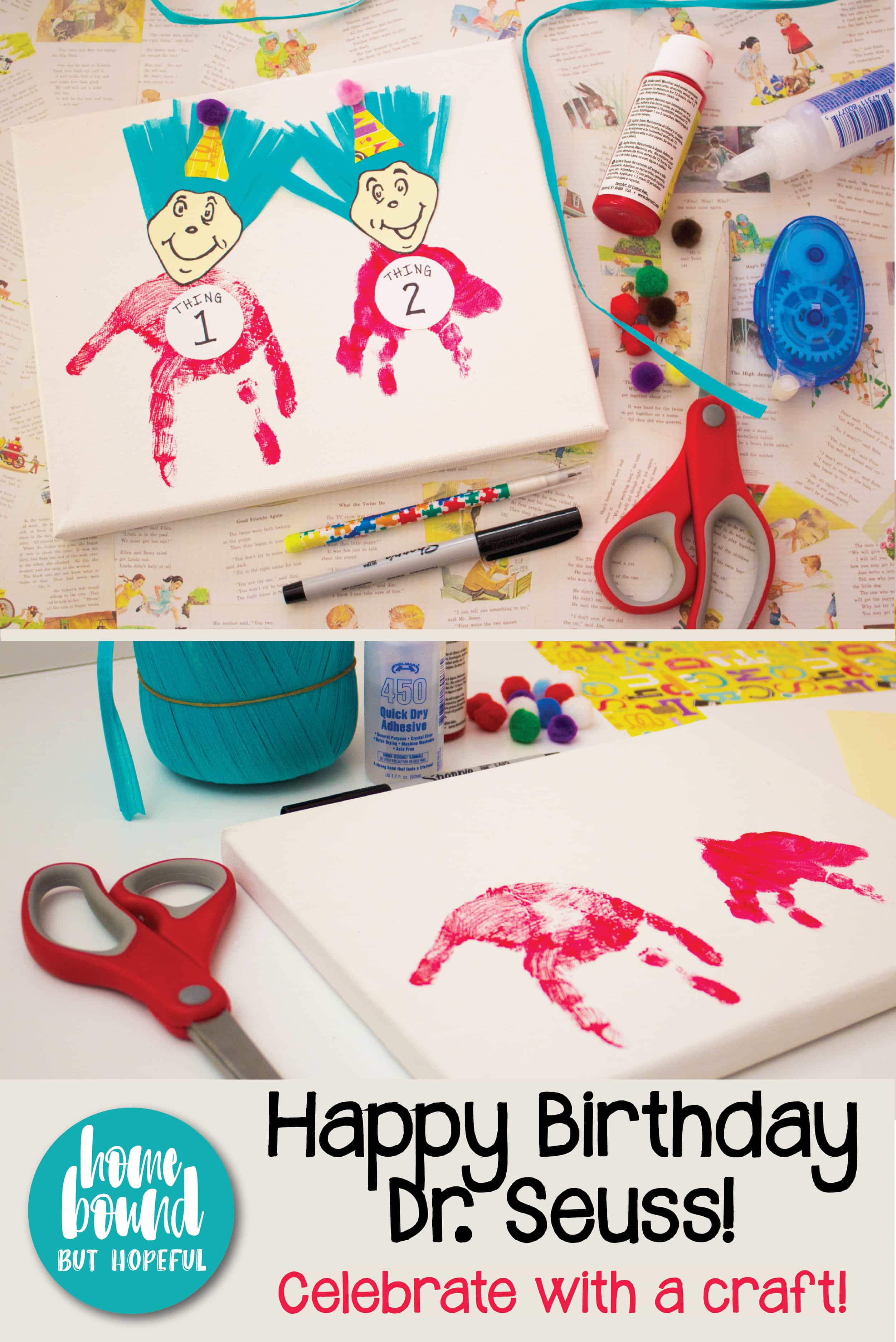 Did you know that Dr. Seuss' birthday is March 2? Check out the celebrating Thing 1 and Thing 2 craft we put together in honor of his big day!