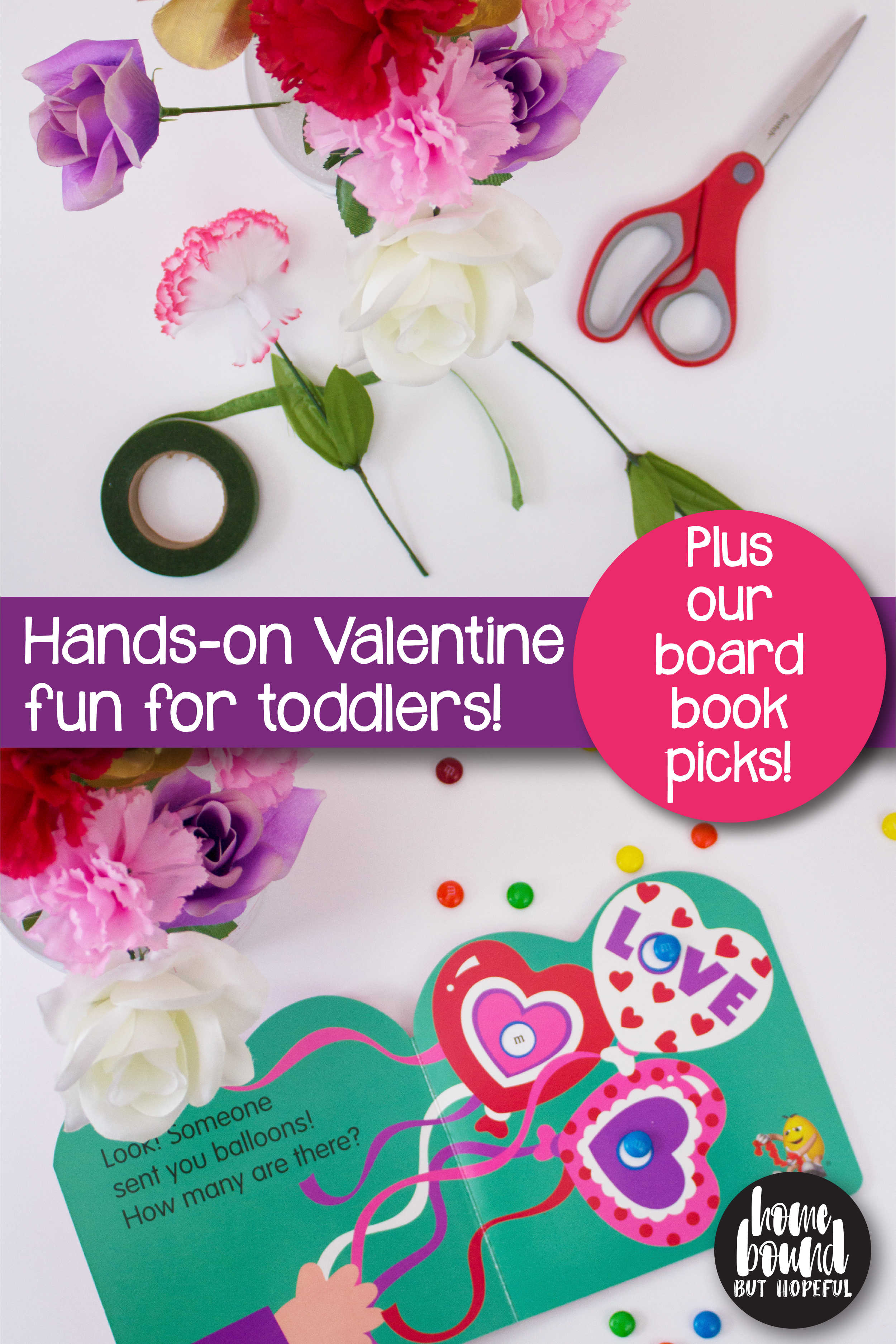 Help your toddler get in the Valentine's spirit with a hands-on flower arranging activity! Plus check out our favorite Valentine's Day board books for little ones!