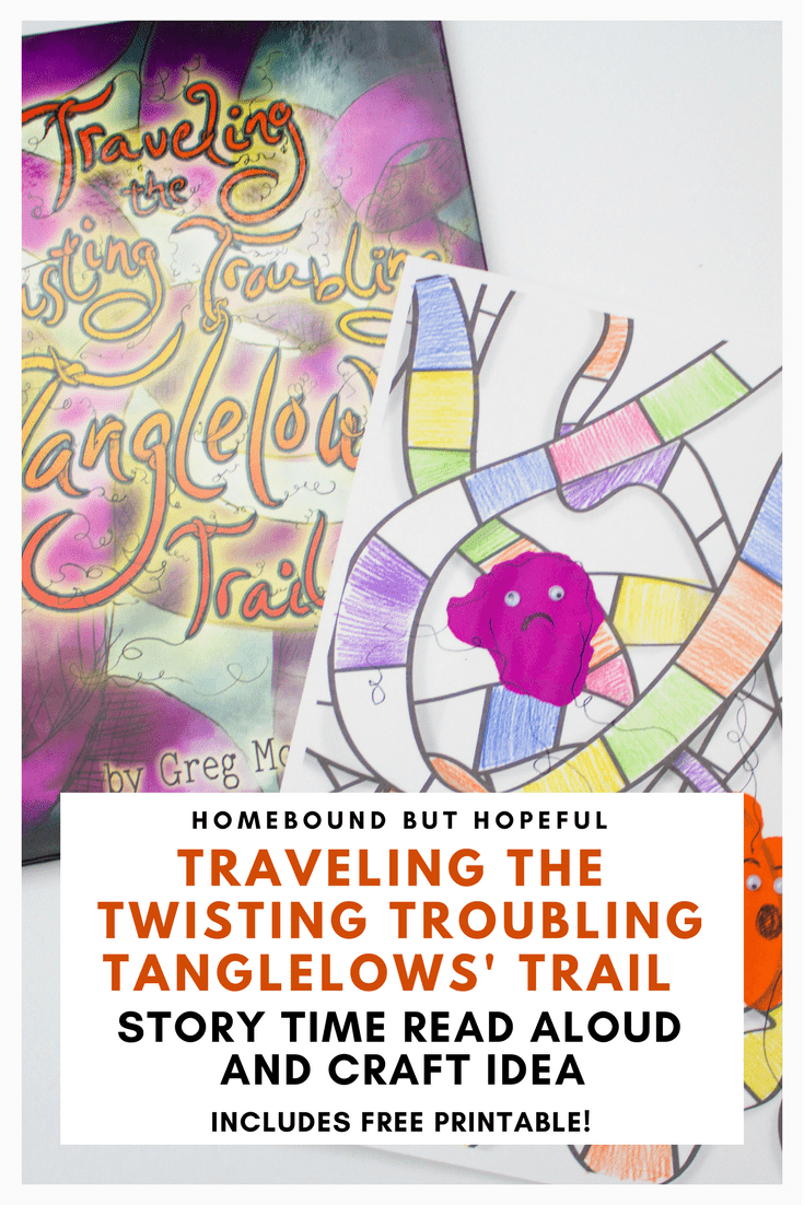 Kids have a lot on their minds these days, and tools to help them sort out their thoughts are incredibly helpful. Check out Greg McGoon's 'Traveling the Twisting Troubling Tanglelow's Trail' and the fun, simple art project it inspired. #kidlit #beyondthebook #thetanglelows #storytime #readaloud #picturebook