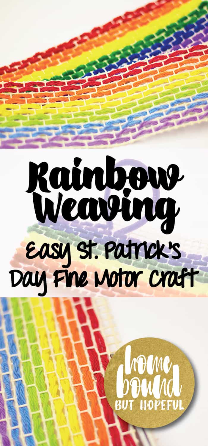 Keep little fingers strong and nimble while preparing for St. Patrick's Day with this easy rainbow weaving project! This craft is great for keeping older kids busy while strengthening their fine motor skills. And those gold coins just might attract a few week leprechauns in the days ahead! 