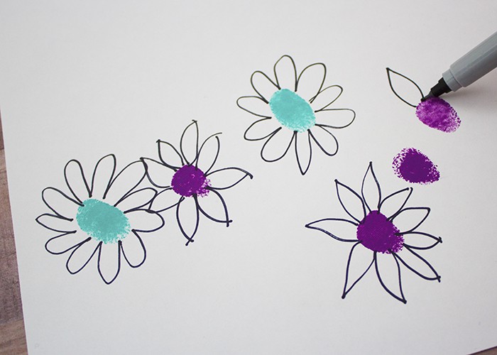 SPRING ARTS & CRAFTS FINGERPRINT FLOWERS