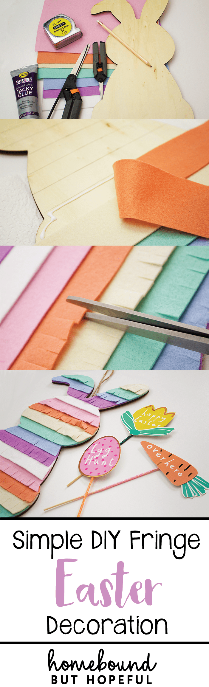 Spring has sprung with this super simple and affordable DIY Easter decoration! Customize the colors and pattern to your personal style and create an adorable Easter door hanger in no time! Easter | Spring | Craft | Decoration | DIY