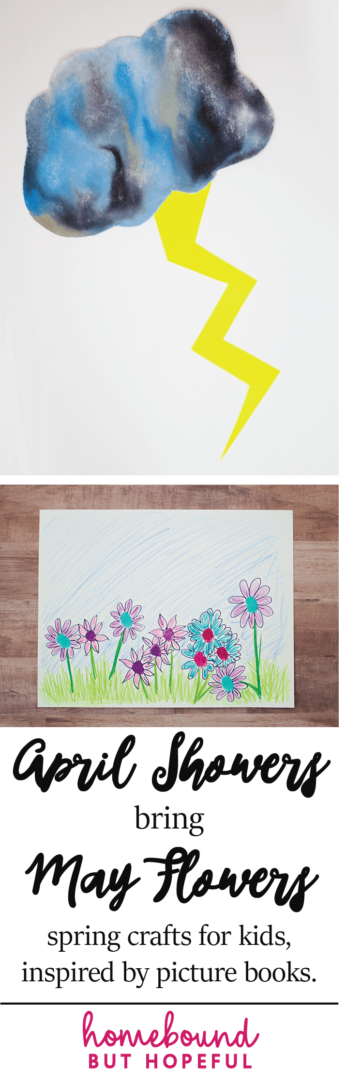 April Showers Bring May Flowers | Spring Arts & Crafts | Kid's Crafts | Inspired by Kid Lit | Art for Kids | Rain Cloud | Fingerprint Flowers