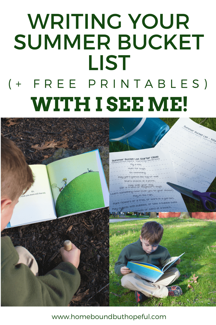 Writing a Summer Bucket List- inspired by I See Me! Personalized Books. Includes free printables to help your family write their own.