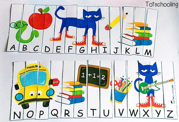 TotSchooling Pete The Cat Alphabet Sequencing Puzzle