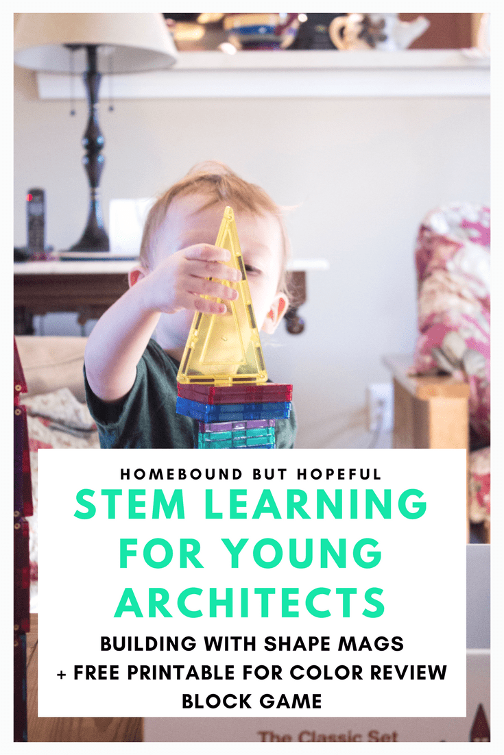 Budding architects and young engineers can jump into hands-on STEM learning with Shape Mags. [ad] Check out these cool magnetic building blocks, and grab a free printable game to help review colors while you build! #STEM #ShapeMags #earlylearning #handsonlearning #learnthroughplay