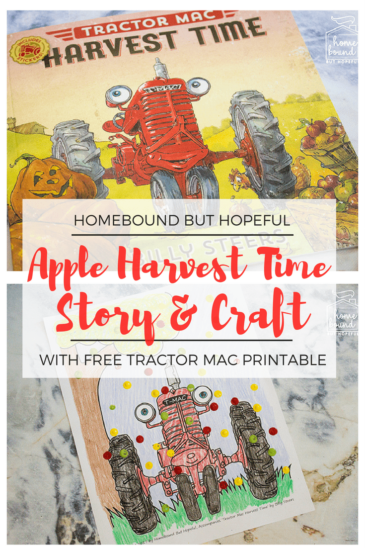 Apple Picking Story & Craft: Craft Project inspired by Tractor Mac Harvest Time. Includes a free printable.
