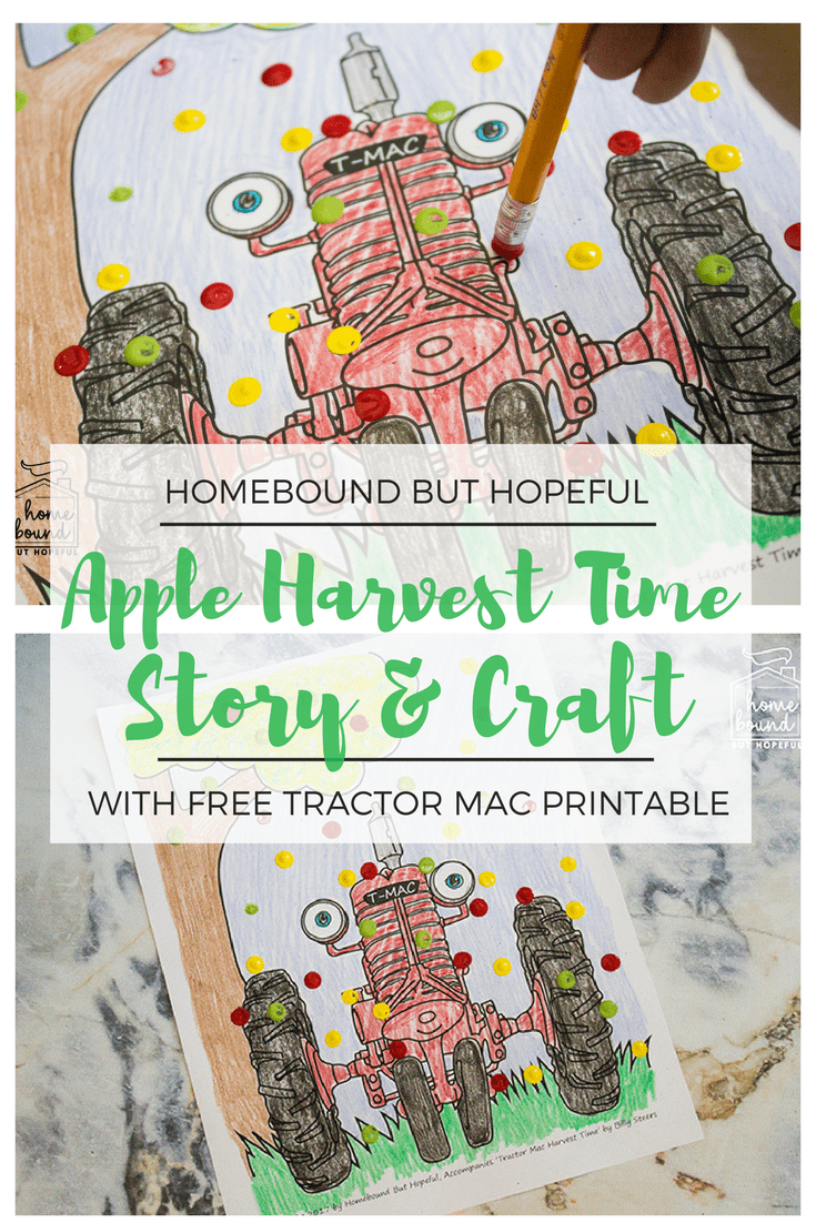 Apple Picking Story & Craft: Craft Project inspired by Tractor Mac Harvest Time. Includes a free printable.