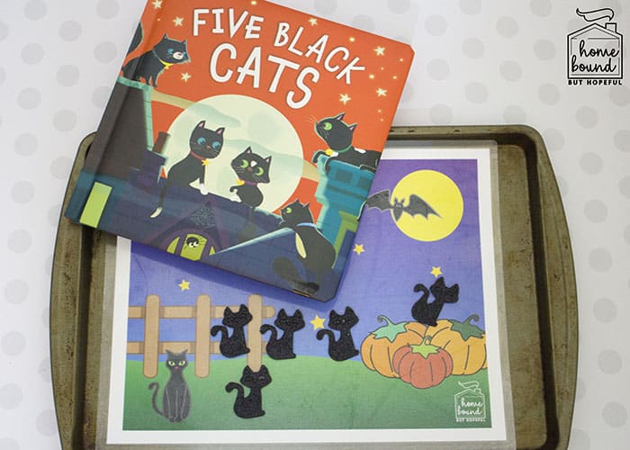 Halloween Counting Board Books- Five Black Cats- Magnetic Play