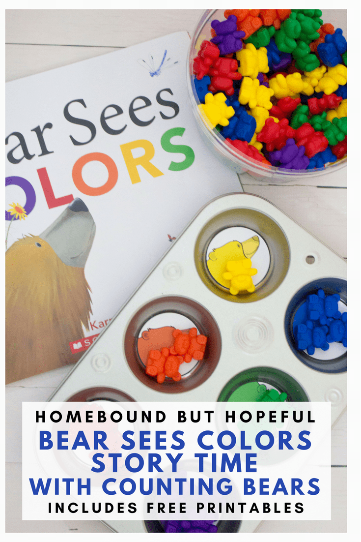 Story time can be a great time to reinforce basic foundation skills with your preschooler. Check out this fun story time that pairs Counting Bears with Karma Wilson's 'Bear' series to help teach colors and numbers. #countingbears #storytime #beyondthebook #freeprintables #learnathome #karmawilson #bearseescolors #bearcounts #picturebooks #kidlit