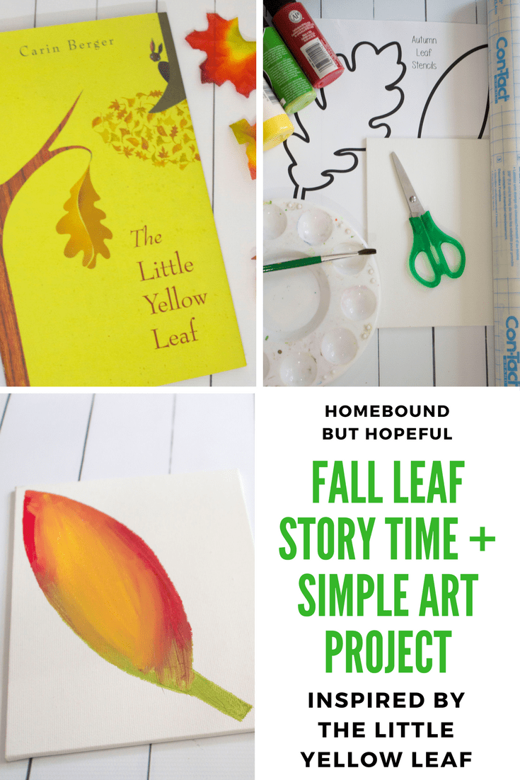 Change is in the air as fall settles in! Enjoy a fun fall leaf themed story time by reading The Little Yellow Leaf. Then use the printable template to paint your own simple autumn leaves! #thelittleyellowleaf #storytime #readaloudrevival #fallleaves #autumnleaves #fallleaf #autumnleaf #beyondthebook #kidscrafts