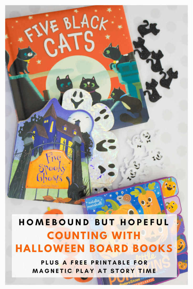 Help your kiddos feel spooky AND smart with these Halloween board books that inspire math skills! Plus, grab a free printable to create your own DIY magnetic play sets! #earlylearning #halloween #halloweenbooks #boardbooks #beyondthebook #magnets 