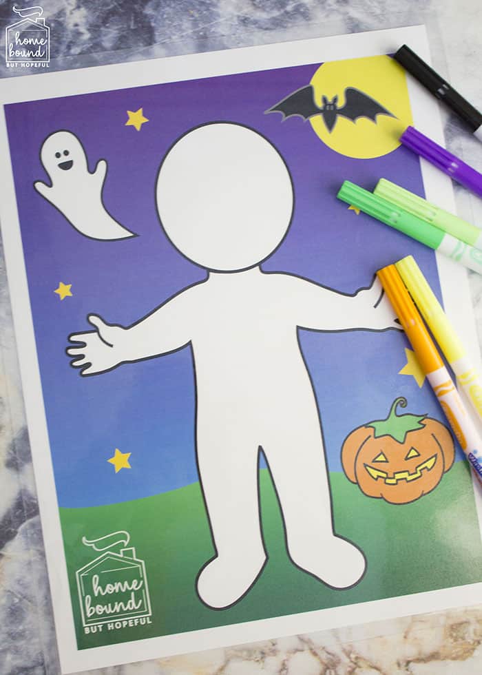 Halloween Costume Story Time- Printable Dry Erase Mat