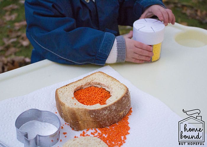 Sensory + Snack Pumpkin Picking Story Time- Sandwich Snack