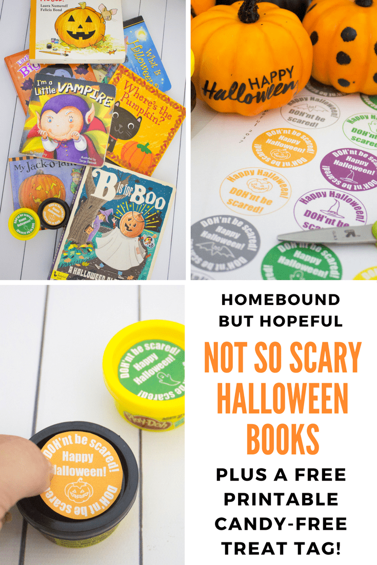 Check out my not-so-scary Halloween book list! You'll get great ideas for October read alouds. Plus, you can grab a free printable for a candy-free Halloween treat that you won't want to miss! #Halloween #HalloweenBooks #ReadAloud #HalloweenTreats #FreePrintable #StoryTime