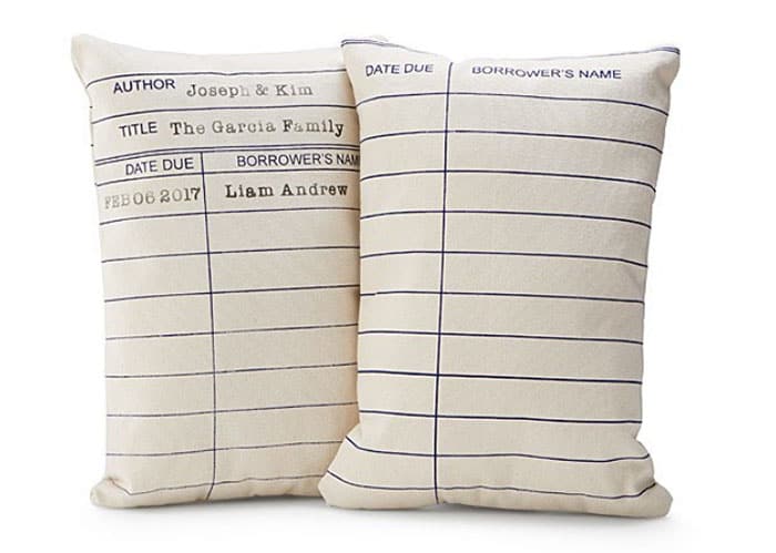 UNCOMMON GOODS CHRISTMAS LIST- PERSONALIZED LIBRARY PILLOW