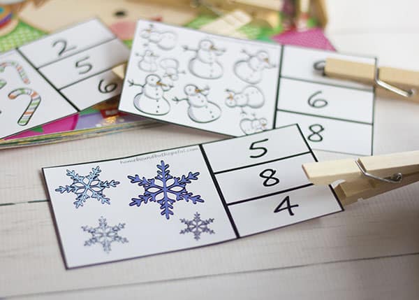 Counting Christmas Story Time- Printable Math Clip Cards