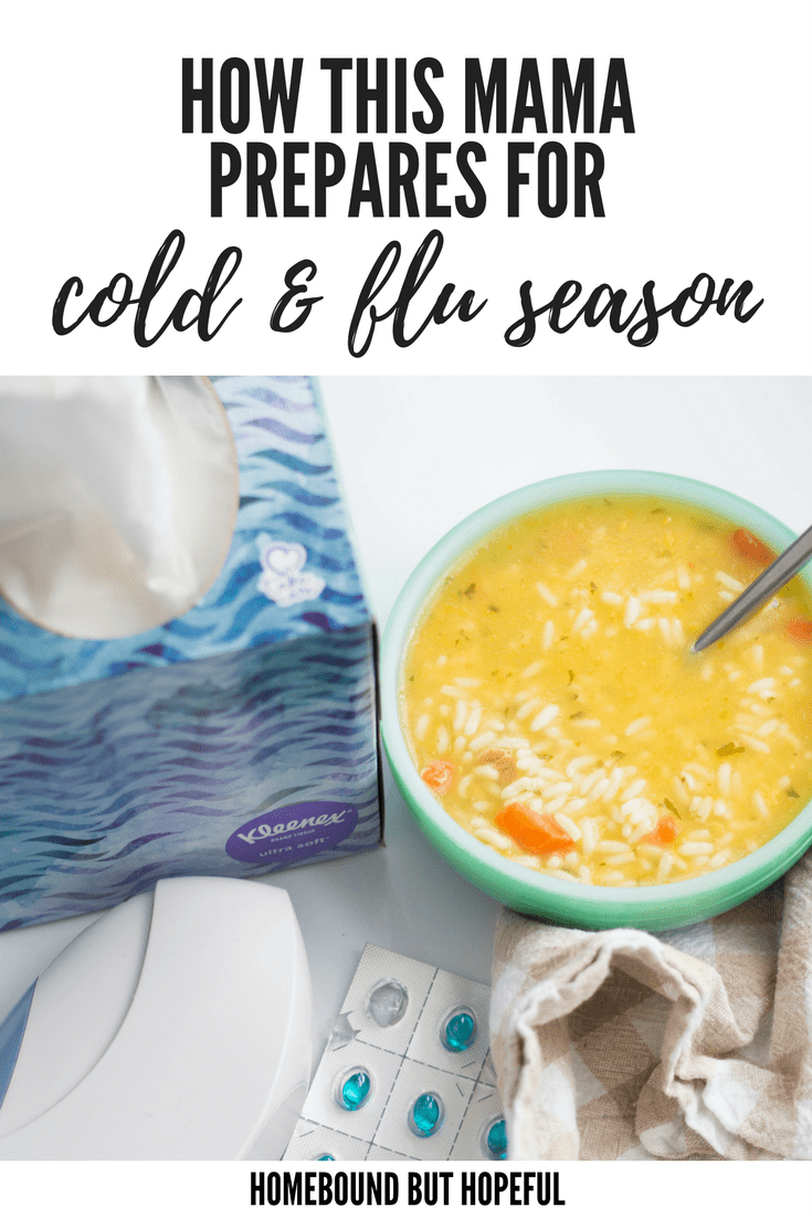 Winter weather is upon, so it's time to be sure you are prepared for cold & flu season! Check out this mama's must-haves! #ad #TakeCareWithKleenex #coldandflu #winterwellness #momlife