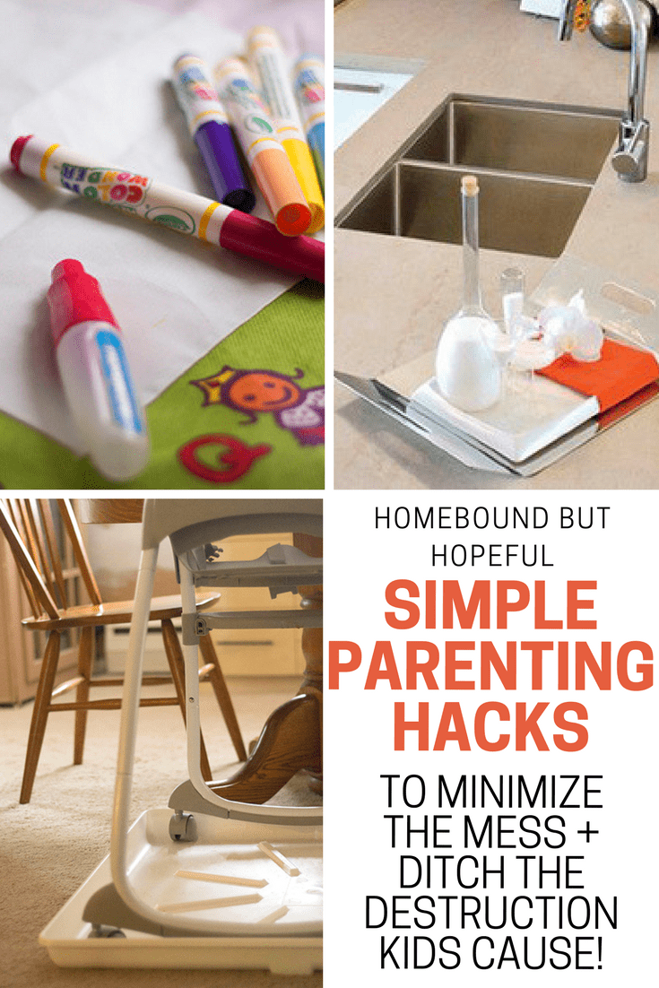 Let's face it- kids can do a number on your home! Check out some fun + simple tricks and parenting hacks to help minimize mess and ditch destruction at home! [AD] #momlife #parentinghacks #parenthacks #momhacks