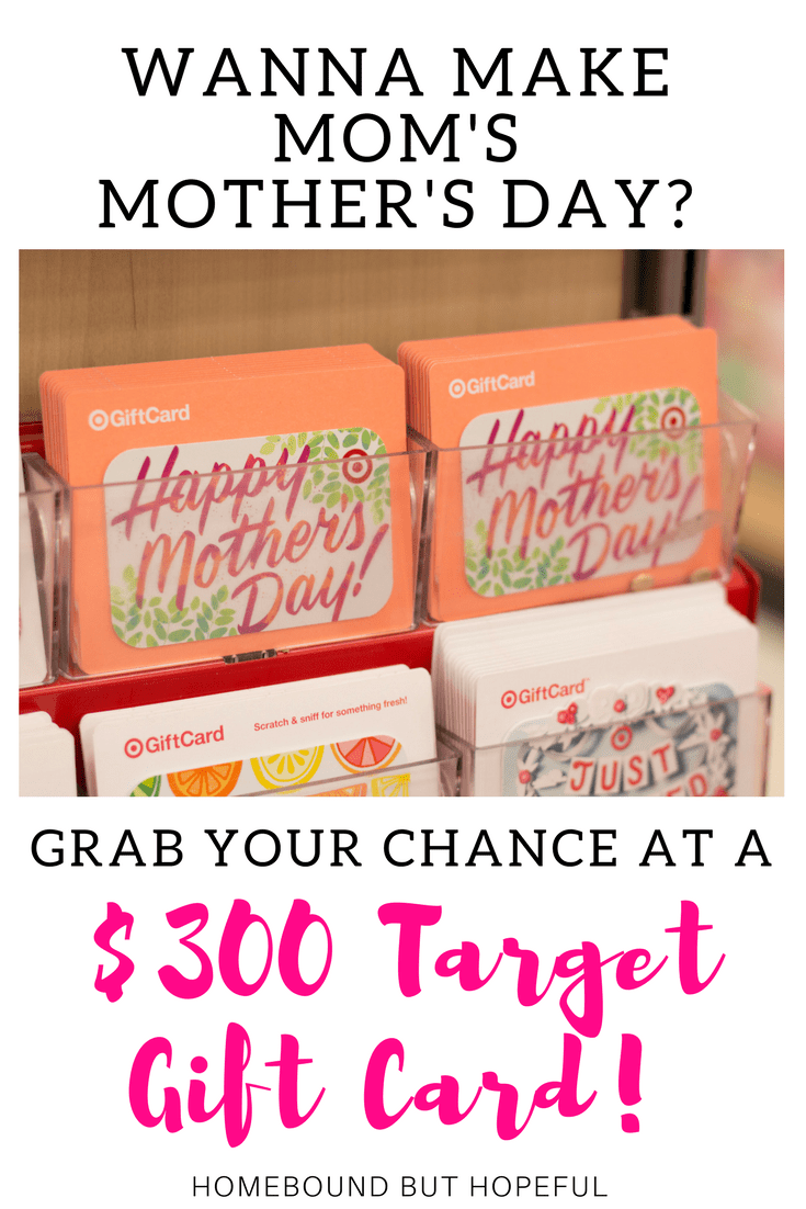 Would you or another special mama in your life love a Target run this Mother's Day?! Be sure to check out this awesome giveaway- a $300 Target Gift Card could be yours! #MothersDay #TargetRun #MothersDay2018 #GiftCard #Target #TargetGiftCard
