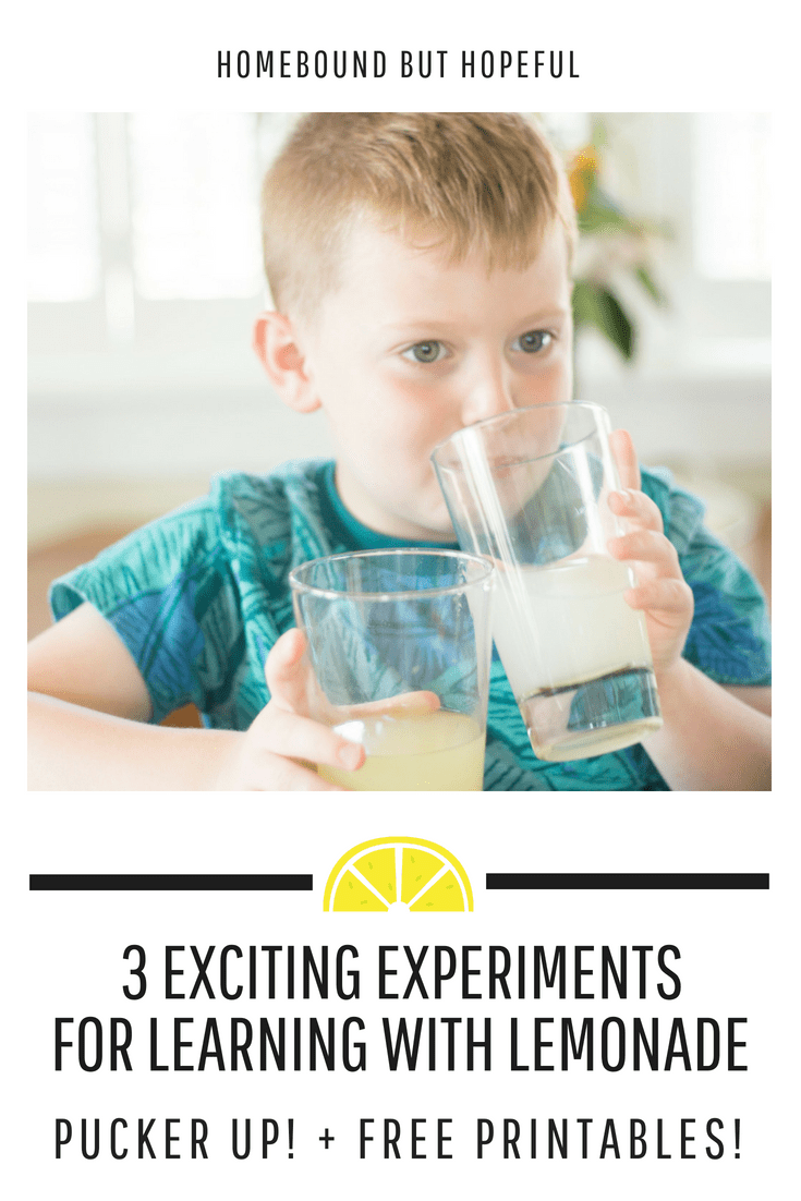 Lemonade is such a classic favorite summer flavor. The boys and I decided to take our love for the sweet-and-sour drink a step further by using it for hands on summer science learning. Check out the fun experiments we tried with the citrus-y drink! #summerscience #summerstem #learningathome #summerlearning #stemforkids #handsonlearning #freeprintables #lemonade