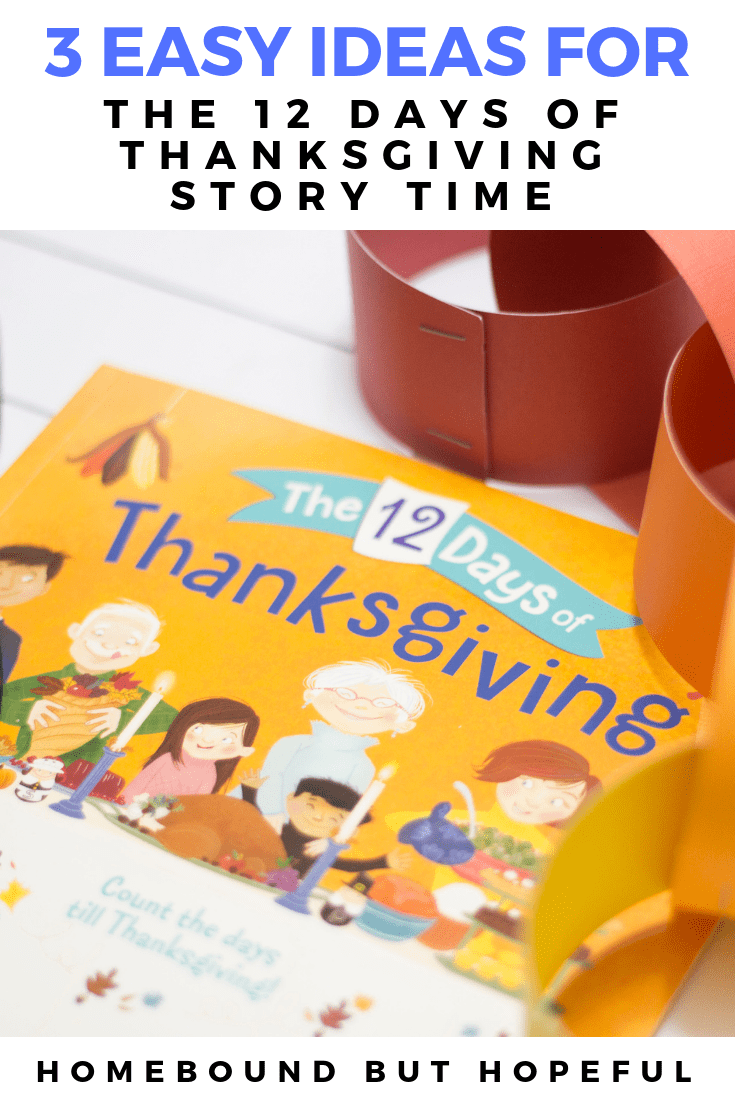 Thanksgiving can be a stressful time, so low-prep, easy, + fun story time ideas are must have. Check out these 3 great ideas inspired by a family favorite picture book- 'The 12 Days of Thanksgiving.' #beyondthebook #Thanksgiving #storytime #earlylearning #preschool #readingextensions