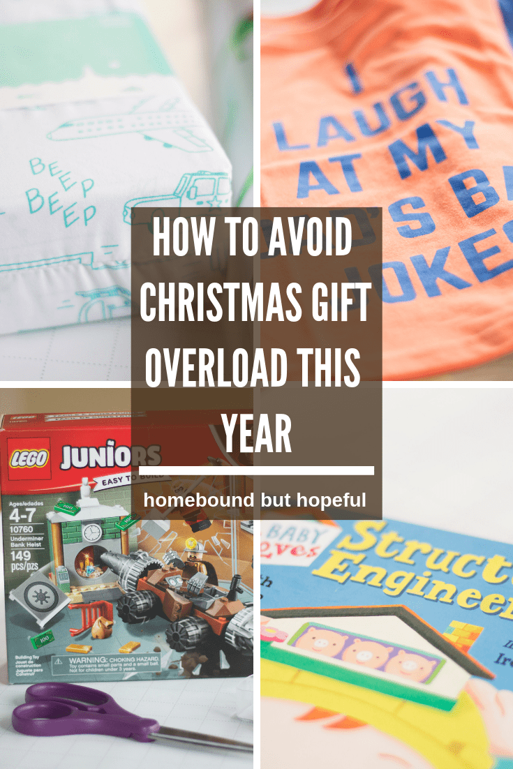 If your kids are anything like mine, the last thing you need is them receiving a TON of new gifts every Christmas. I'm sharing the method my family has been using to avoid Christmas gift overload for the last few years. Check out how it works for my family, and find ways to tweak it for your own home! #4giftsofChristmas #fourgiftsofChristmas #Christmaspresents #Christmasshopping