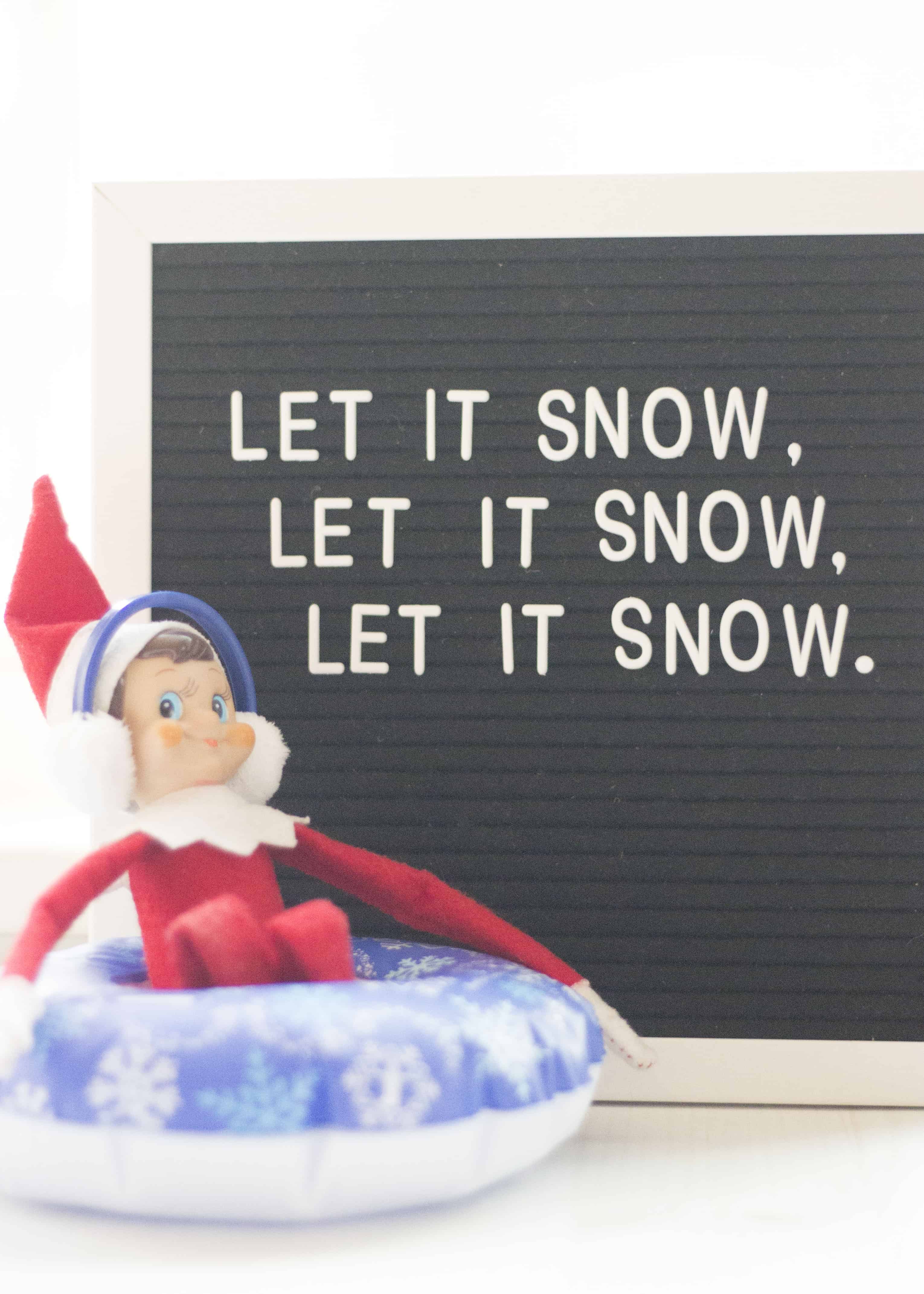 elf on the shelf sledding