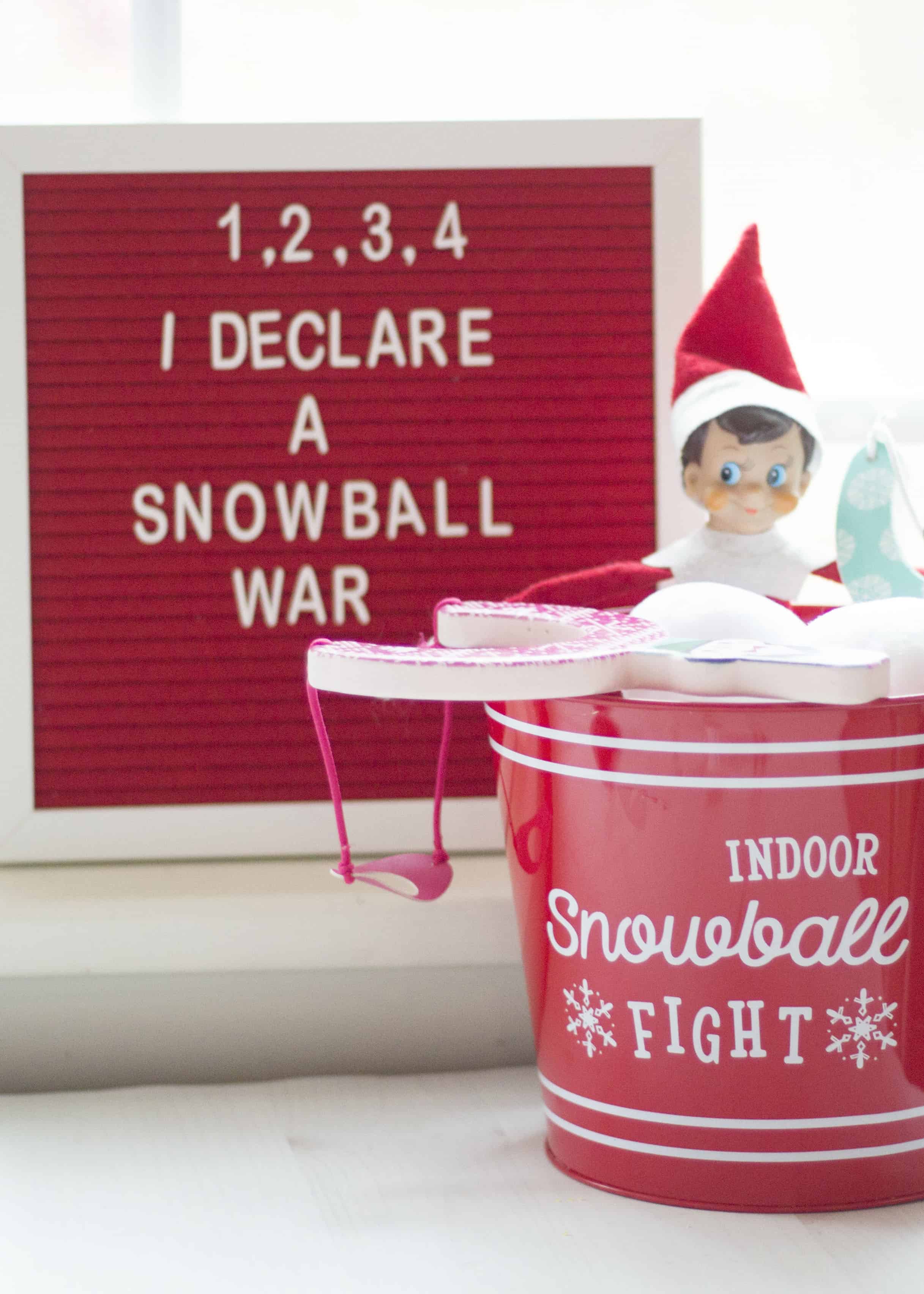 elf on the shelf snowball fight