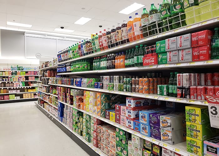 soda aisle in store