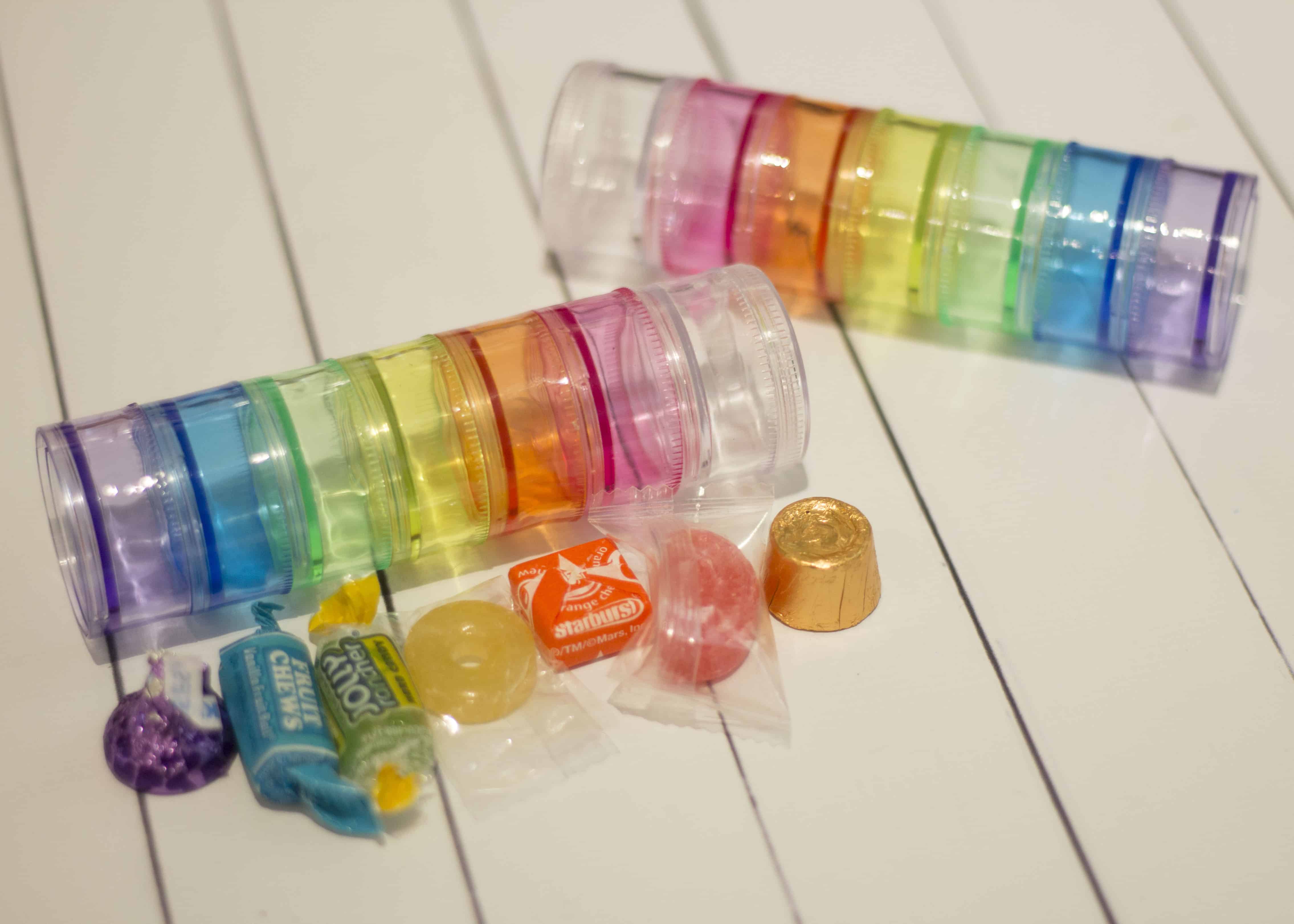 sorting rainbow candy