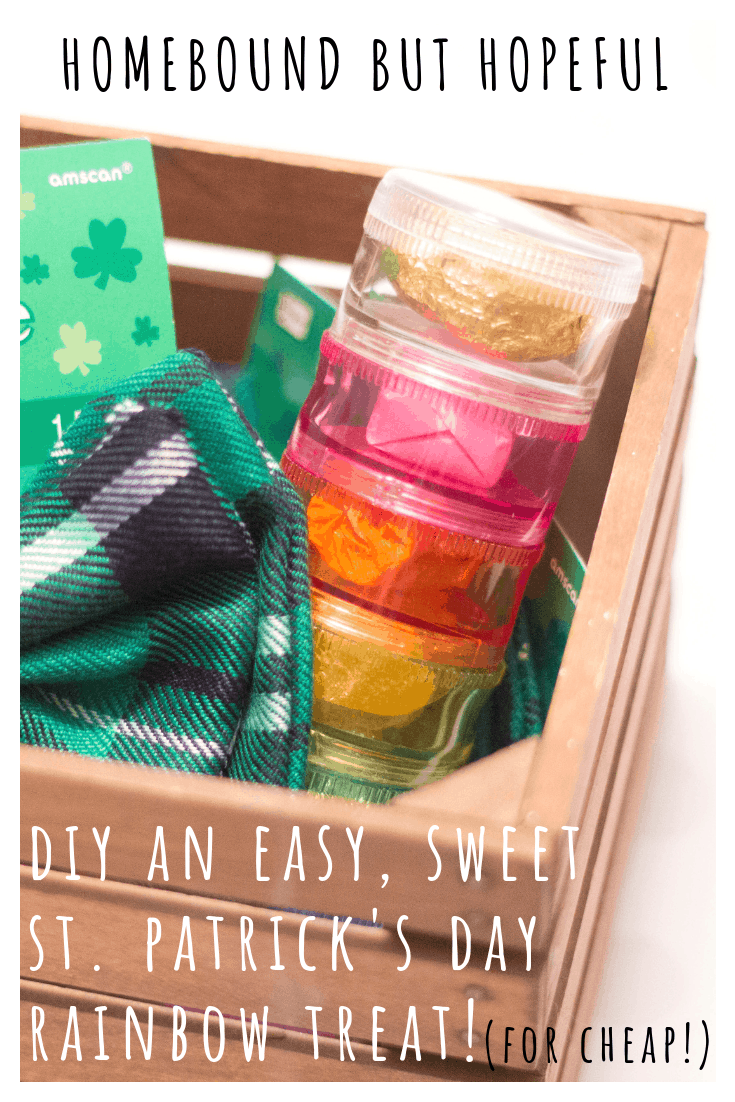Make St. Patrick's Day just a little bit more magical for your kids with this easy and sweet DIY rainbow treat. (And bonus, it's super cheap and simple to assemble!) #StPatricksDay #rainbows #makemagic #StPattysDay #March17